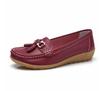 Spring Mother Shoes Single Shoes Hair Women Flat Bottom Women Doudou Flat Heel Leather Shoes Large Size Women'S Shoes