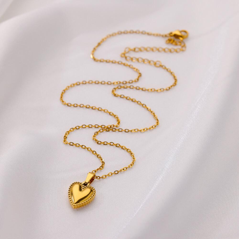 Twisted Heart Necklaces for Women Stainless Steel Gold Color Necklace Choker Retro Retro Aesthetic Jewelry Accessories Collar