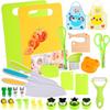 30-Piece Kids' Kitchen Toy Set: Cutting Board, Apron, Wooden Knife, Plastic Knife, Fruit Fork, Vegetable Play Kitchen Accessories