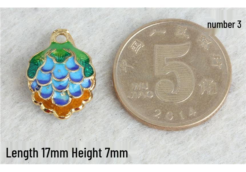 Copper-Plated Blue Flame Cloisonné Enamel Pendant - Star & Moon Design for DIY Jewelry