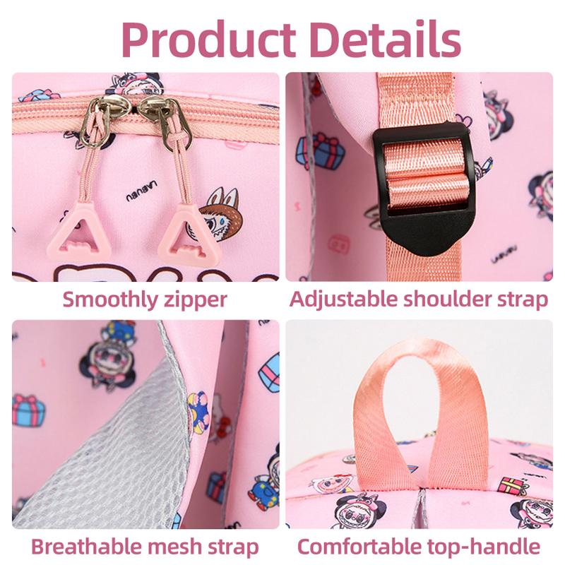 Νέα 4τμχ Παιδική Σχολική Τσάντα Πλάτης Κινουμένων Σχεδίων LABUBU με Εκτύπωση Σχολική Τσάντα Μεγάλης Χωρητικότητας Ελαφριά Αδιάβροχη και Ανθεκτική στην Φθορά Σακίδιο Πλάτης