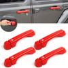 4x Red Exterior Door Handle Decor Cover Trim for Jeep Wrangler JL 2018+/JT +