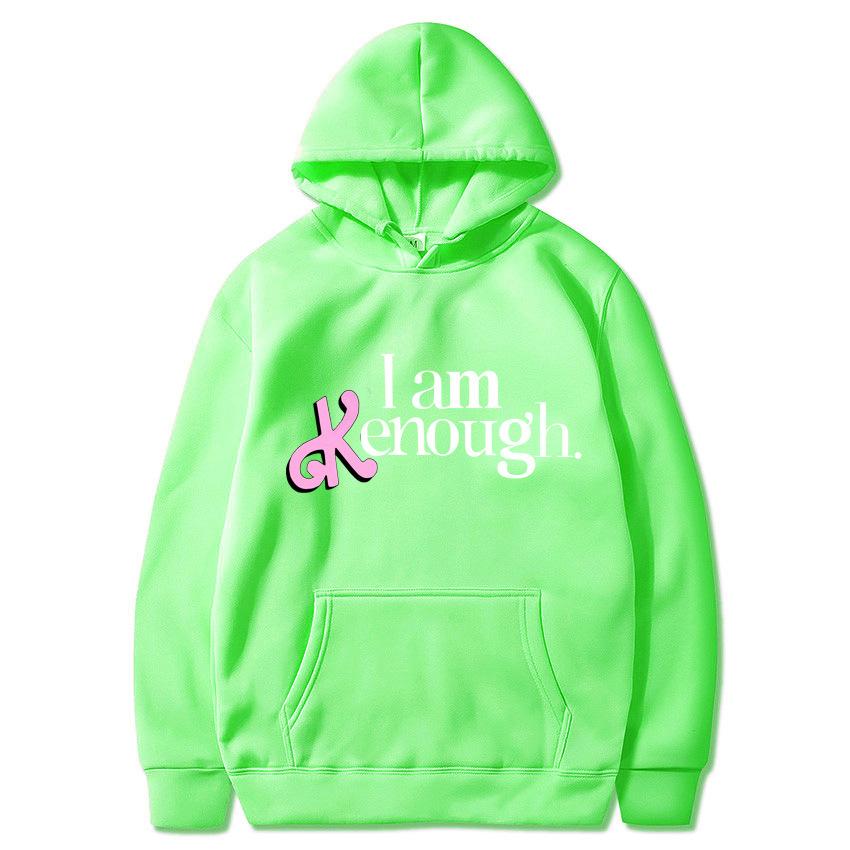 2025 new I Am Kenough letter print hooded loose sweater men's and women's hooded sweater
