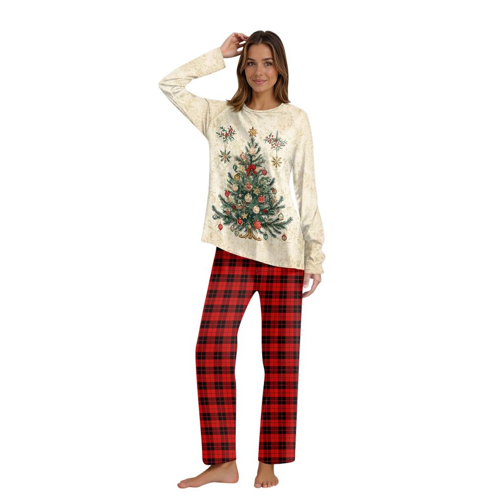 Christmas Prints Family Matching Long Sleeve Tops+Pants Set Family Matching Sets
