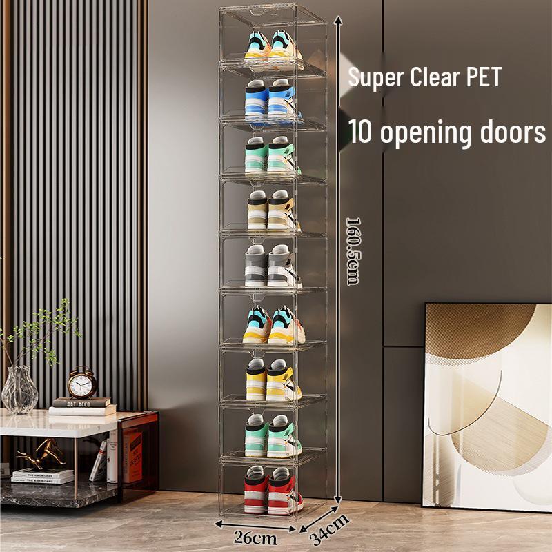 Acrylic Magnetic Shoe Storage Box – Transparent, Anti-Oxidation Shoe Cabinet and Rack for Sneakers.