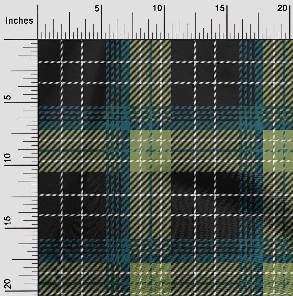 oneOone Tessuto di cotone flessibile tartan check decor tessuto stampato BTY 40 pollici