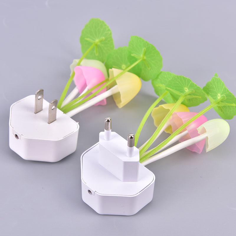 Romantic Led Night Light Mushroom Sensor Plug-In Wall Lamp Home Decor