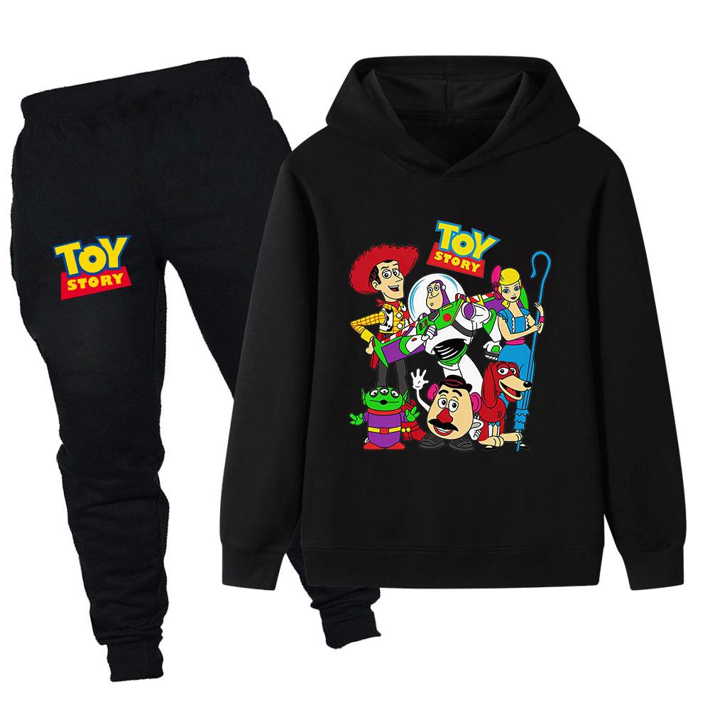 PB1382 Kids Boys Girls Woody Jessie Printed Long Sleeves Hoodie Trousers Top Pants Clothes Sets 110cm