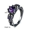 Vintage Black Gold Skull Purple Zircon Punk Ring Creative Ghost Head Fashion Jewelry for Men Women