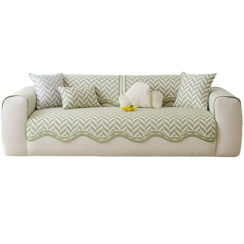 New Ice Silk Cold Bean Sofa Cushion Summer Cool Non-Slip Sofa Seat Cushion Special-Shaped Straight Sofa Cover