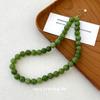 Cui Yan Sterling Silver Green Agate Beaded Necklace for Women - Brightening Spring/Summer Clavicle Chain