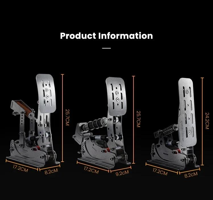 Pedály SIMJACK PRO, Závodní pedály pro simulátory, Závodní simulátor pro PC, Tlakový senzor, Snímač zatížení, HE Hydraulický pedál