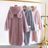 MiniZaru Fluffy Wearable Thick Fleece Long Cute and Plus Winter with Ear Hood Women's Blanket, Loungewear, Pajamas, Lined, Sleeves, Warm, Sizes, Wear,