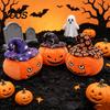 Decorative Pumpkin for Sofa Halloween Plush Toy, Cute Wizard Hat Stuffed Animal Pillow Soft Polyester Figure Bed, Spooky Home Decor Ornament Party And