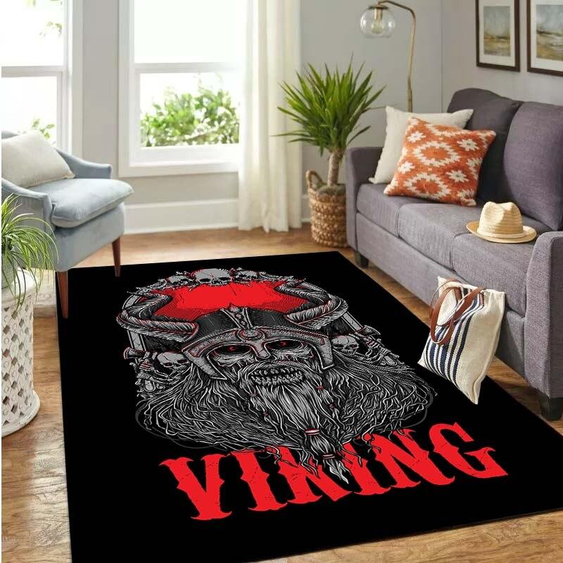 Viking Tattoo Carpets Living Room Decoration Bedroom Anti-Skid Area Rug Mat Soft Flannel Large Rug and Carpet