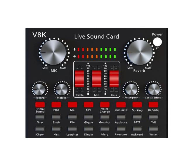 

G8 Dual Condenser Microphone Set with V8S Sound Card for Mobile & PC Live Streaming