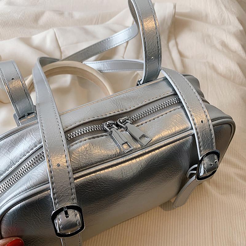 Commuter Women's Shoulder Bag Luxury Handbag Pure Color Fan You Bag Large Capacity Pillow Underarm Bag