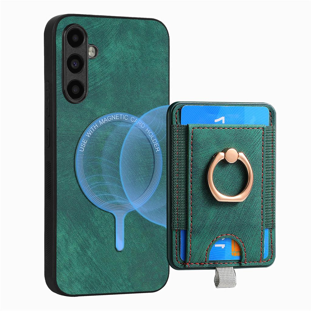 2 in 1 Detachable Magnetic Cards Solt Leather Case For Samsung Galaxy A55 A35 A54 A24 S23 S24 Ultra S22 Plus S21 FE Ring Holder