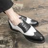 Men's Dress Shoes Classic Carved Block Leather Shoes Retro Business Shoe Lace Up Oxford Shoe Brand Casual Leather Shoe Men Shoes