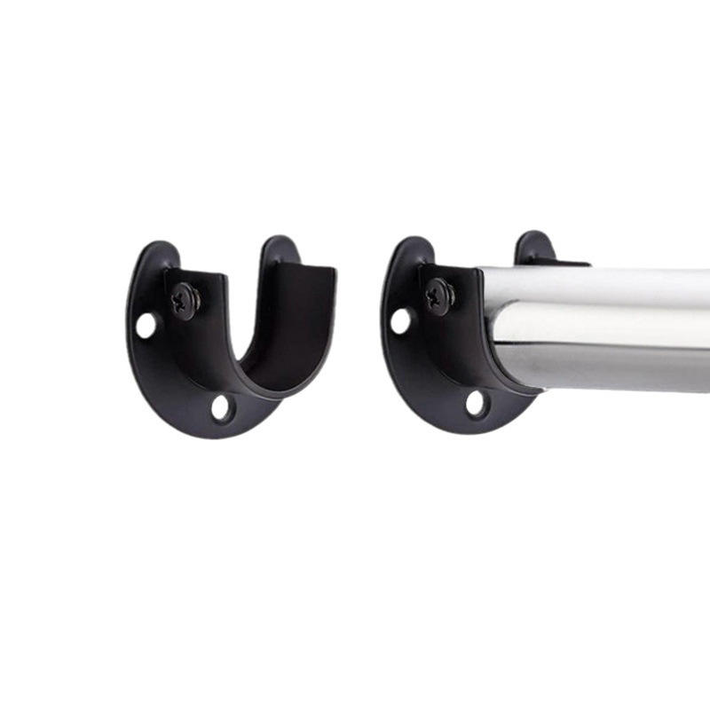 Stainless Steel Flange Seat Fixing Hardware Accessories Curtain Rod Wardrobe Hanger Tube Hook Fixed Support Bracket