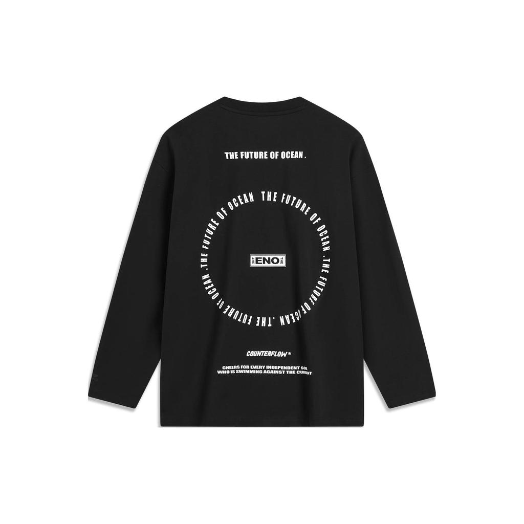 Li Ning CF Su Series Letter Pullover Long Sleeve Sweatshirt Unisex Sweatshirt Black AHST945-1