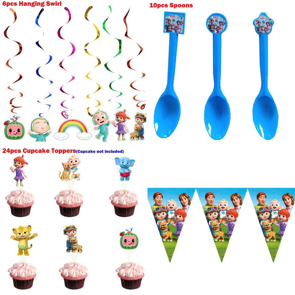Forniture Colorate per Feste di Compleanno per Bambini con Piatti Allegri e Striscioni Felici