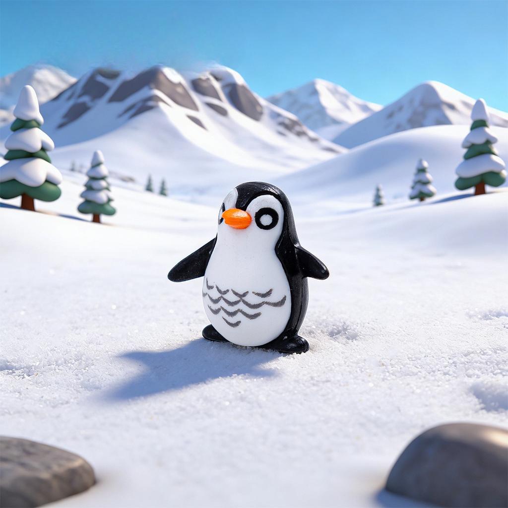 A Moss Micro Landscape Accessory, Cute And Fun Penguin Father Son Figurine Diy Small Ornament, Multi Scene Ornament