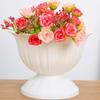 Runder Mini-Blumentopf aus Kunststoff Vintage Schreibtisch-Pflanzenbehälter für Kräuter Entwässerung Bereit Innen Außen Pflanzgefäß für Zuhause Büro Garten