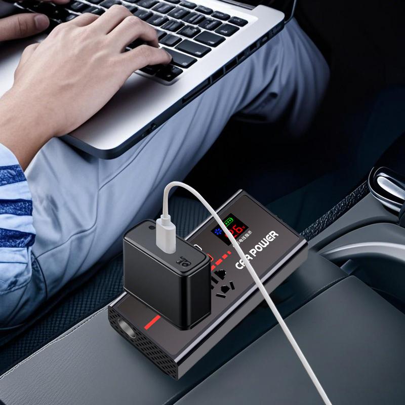 Car Inverter Portable Charging Converter for Auto 200W Car Power Inverter 12V or 24V DC To 110V or 220V AC USB Fast Charger