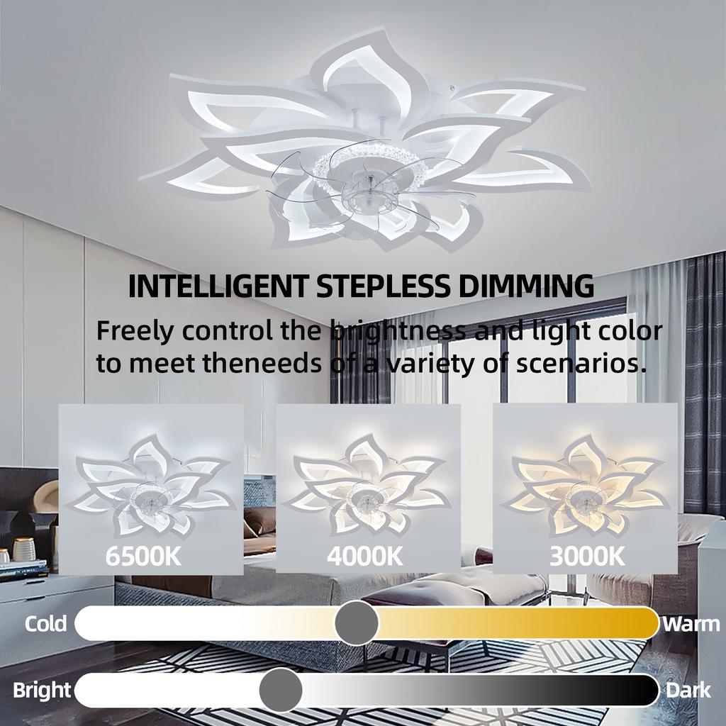 IRALAN LED Ceiling Lamp Modern Ceiling Fans With Light Bedroom Dining Table Fan Lamp Ventilator Remote Control Light Fixture