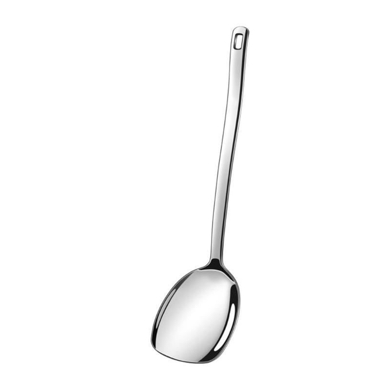 652F Stainless Steel Serving Spoon Silver Color Cooking Spoons with Long Handle Multipurpose Kitchen Spoon Spatula Tool