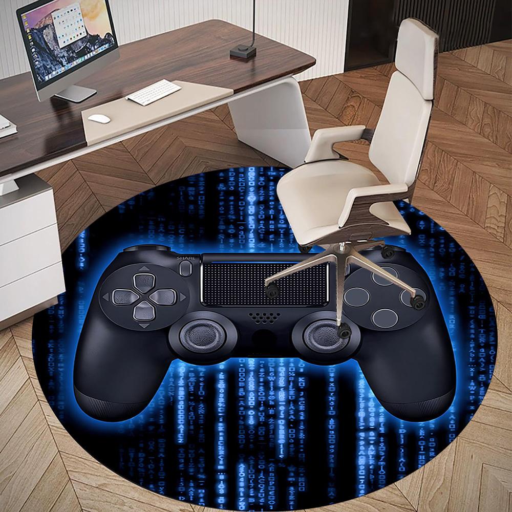 1pc gamepad controller Round Chair mat Area Rug - Non-Slip, Floor Mat for Office, Bedroom, and Indoor Decor c1125143
