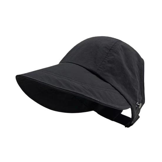 

Sun Hat Adjustable Back Buckle Extended Brim Hollow Top Design Ponytail Hat Summer Outdoor Activities Sun Protection Hat 1pc