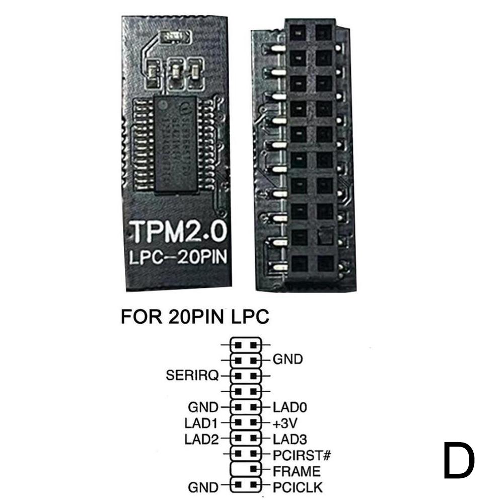TPM 2.0 Encryption Security Module Remote Card 12 to 20 Pin for Windows 11 Upgrade Multi- Motherboard Support Secure Data