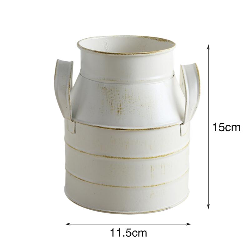 

Garden Plants Flower Vase Iron Bucket Metal Vase Craft Holder Home Decor Galvanized Finish Balcony Country Rustic Desktop Bucket 15x11.5cm