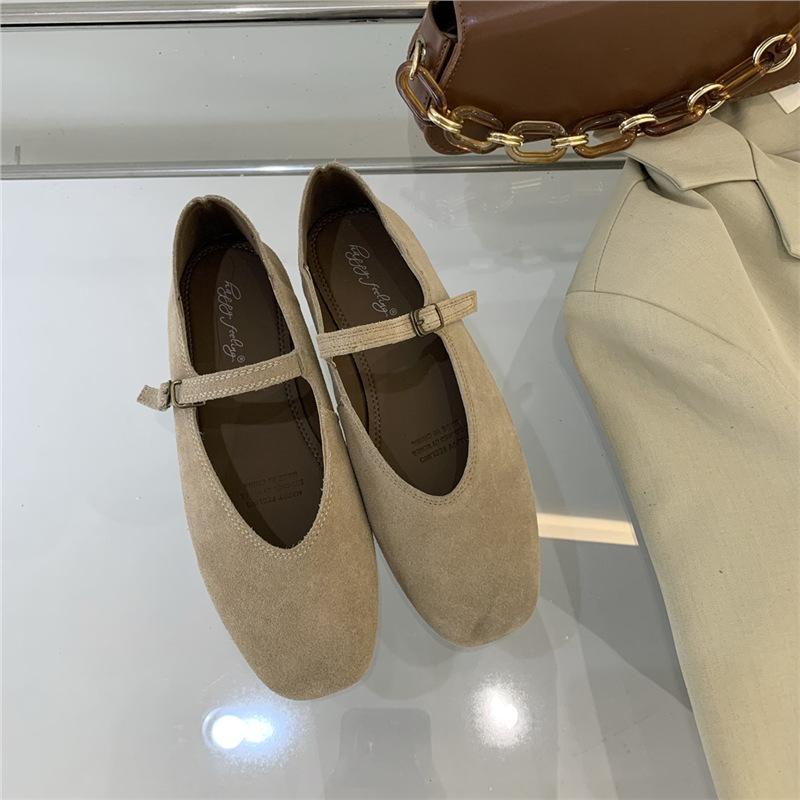 High Quality Fashion Flat Ballet Shoes Women Shallow Ballet Leather Round Toe Female Ballerina Soft Moccasin Mary Janes Shoes
