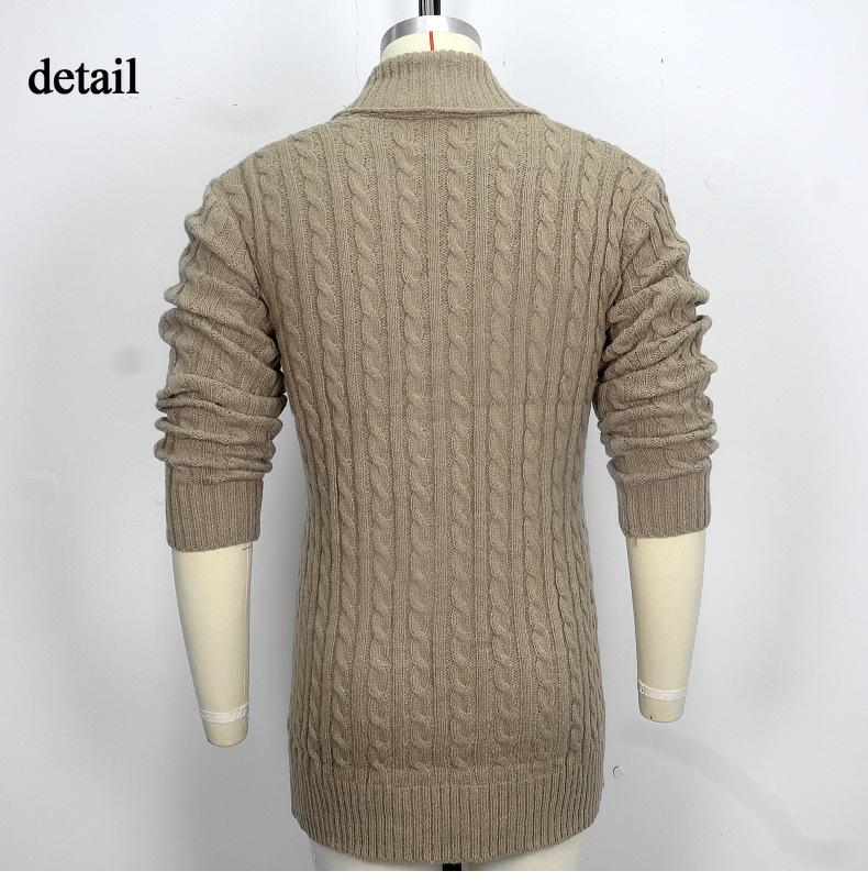 Pánský svetr s dlouhým kabelem Pletený svetr Šálový límec Slim Fit Dlouhý rukáv Ležérní Knoflíky Dolů Cardigany Podzim Zima Pletené svetry Bunda pro muže