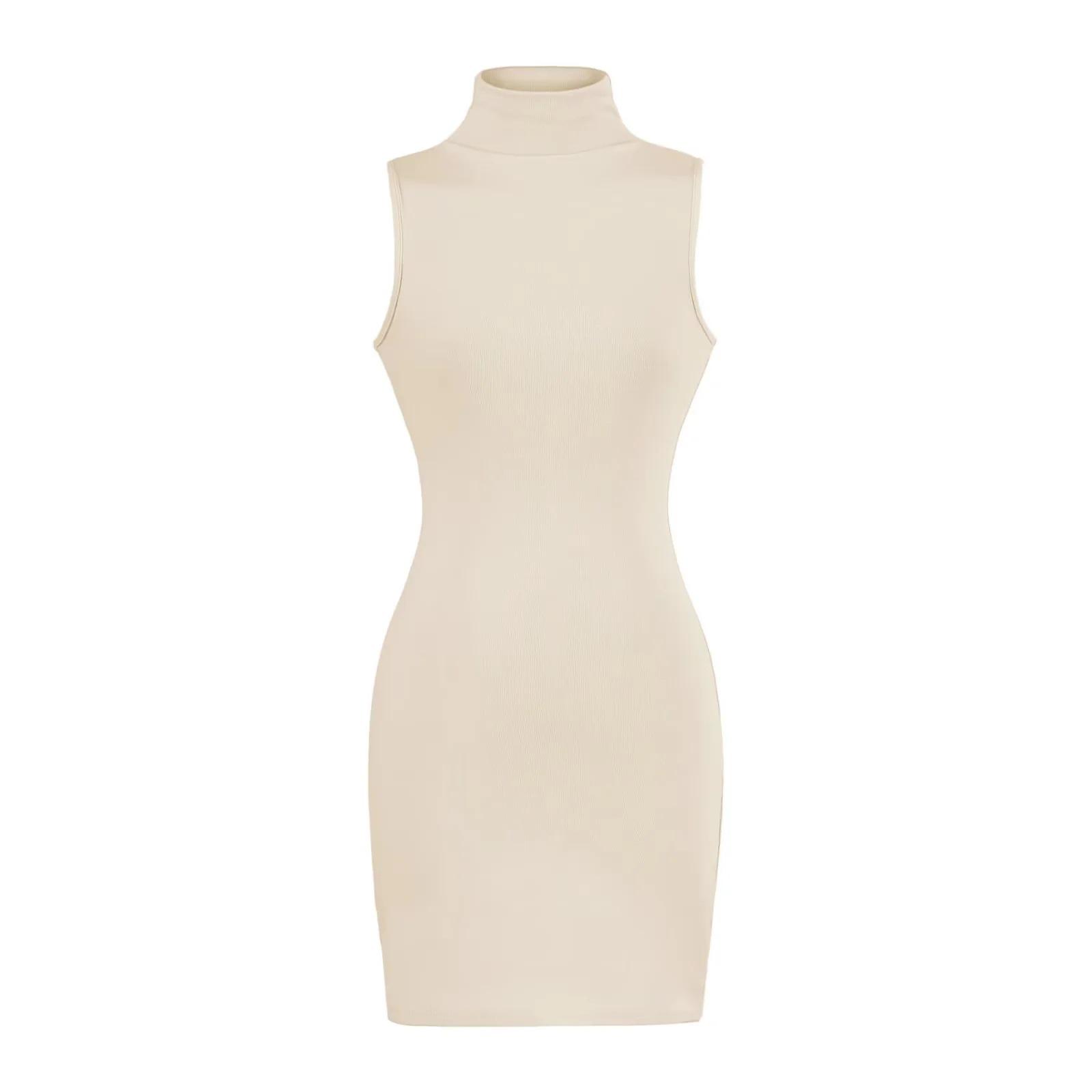 

2026 Spicy Girl High-Neck Sleeveless Vest Dress: Women s Autumn/Winter Sexy High-Waist Hip-Hugging Skirt Large