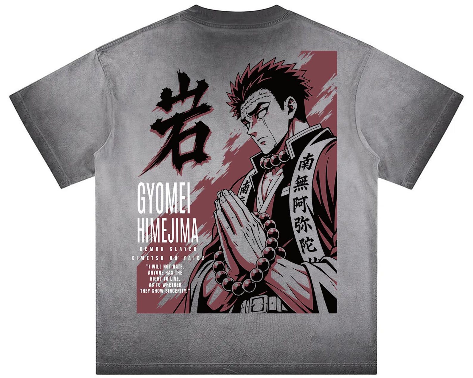 Gyomei Himejima Demon Slayer Anime Shirt, Vintage Streetwear Graphic Tee S