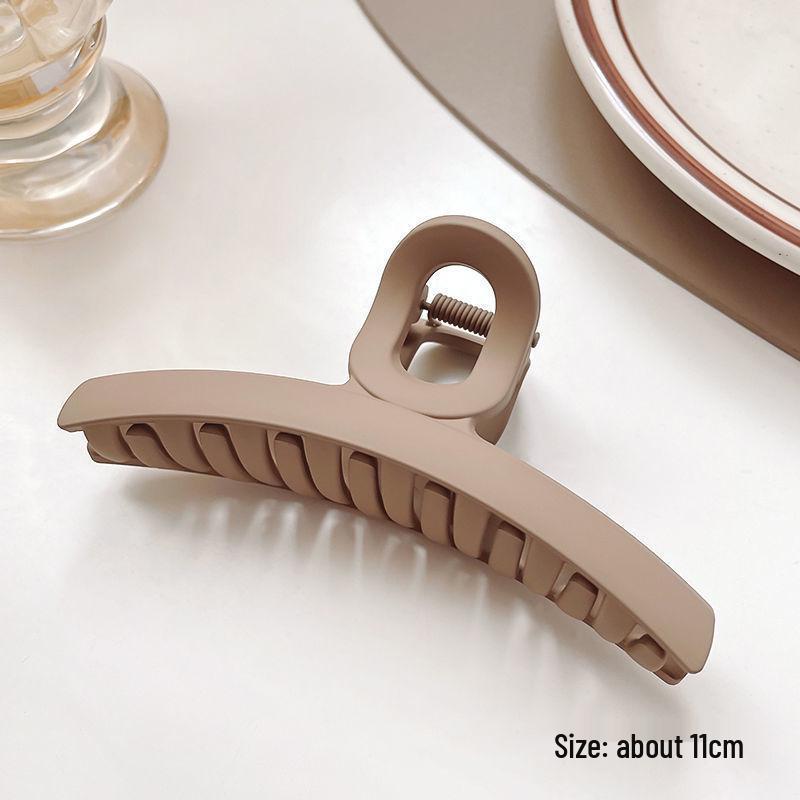 Versatile Spring Cross Hollow Hair Claw - Milk Tea Coffee Collection