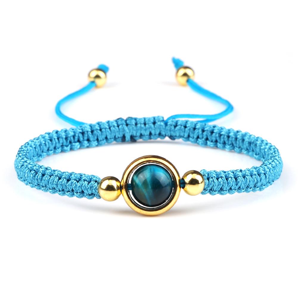 Handmade European-American Year of the Tiger Blue Sapphire Red String Bracelet - Stylish Couple's Gift