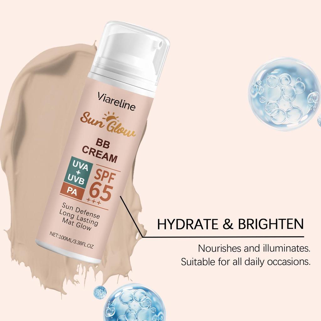VIARELINE Tinted BB Cream: Lightweight, Hydrating, Non-Sticky, Refreshing Facial Sunscreen for Summer.