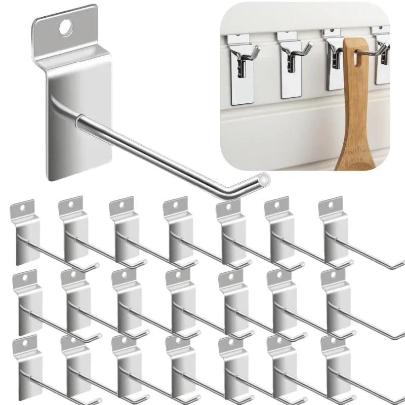 100PC Supermarket Shelf Slot Plate Hook Jewelry Display Shelf Accessories Single Line Hooks Slot Plate Hooks Metal Display Hooks