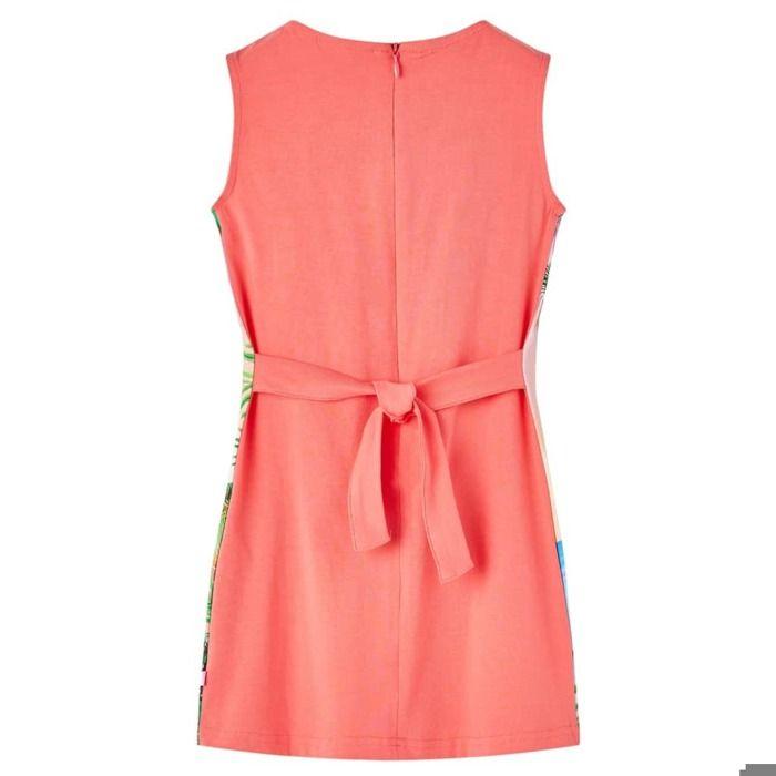 Robe fille - vidaXL - Modèle sans manches - Couleur rose vif - Imprimé glaces et cerises - Taille 116