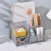 Desk Stationery Organizer Creative Metal Pen Holder Pencil File Storage Rack 7 Grid Storage Box Container Office Accessories