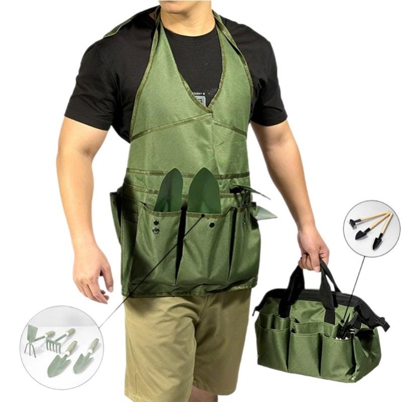 Lightweight Garden Tool Kit Includes Apron Storage Bag Hoe Shovel For Outdoor Yard Work Vegetable Gardening Tool