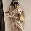 Korean Style Women's Hooded Sweatshirt and Joggers Set with Letter Embroidery