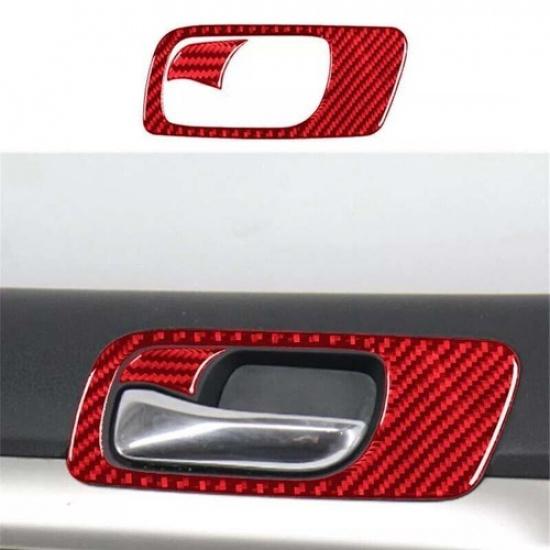 For Acura TSX Red Carbon Fiber Cover Trim 2* Car Driver Side Door Handle 2004-08