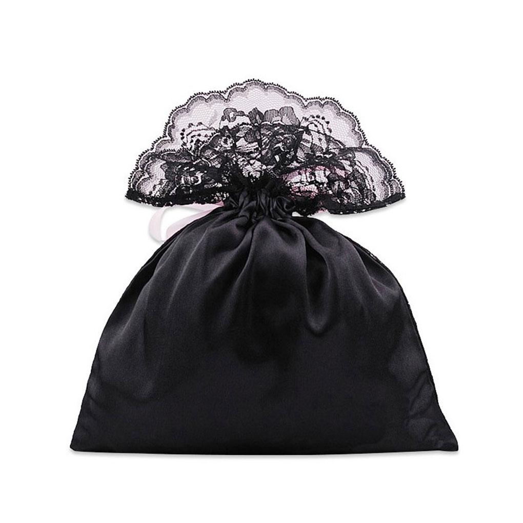 Lace Design Drawstring Bag Underwear Bra Pouch Breathable Lingerie Small Storage Bag