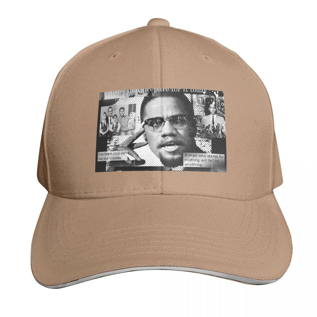 Malcom X Baseballkappe Snapback Flacher Schirm Strapback Dad Hat Sechs Bahnen Strukturierte Krone